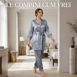 Set 5 pijamale din satin cu dantelă