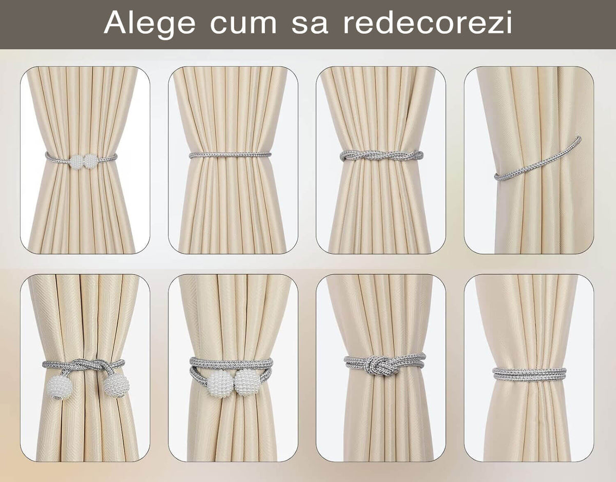 OFERTĂ 4+4 GRATUIT: Șnururi Magnetice pentru Perdele si Draperii