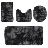 Set 4 Covorașe de Baie Antiderapante, material pufos, Negru – Ofertele Zilei
