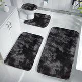 Set 4 Covorașe de Baie Antiderapante, material pufos, Negru – Ofertele Zilei