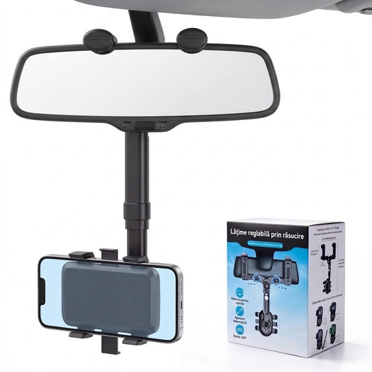 Suport Auto pentru Telefon Rotativ 360° și Retractabil – Ofertele Zilei
